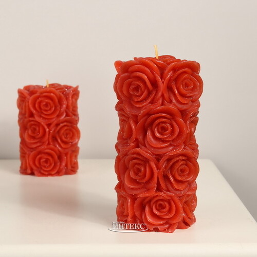 Декоративная свеча Розабелла 14*7 см красная Kaemingk