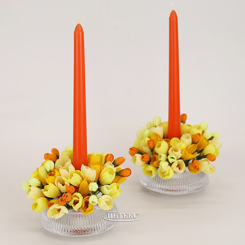 Столовые свечи Serata Accogliente 25 см, 4 шт, оранжевые EDG