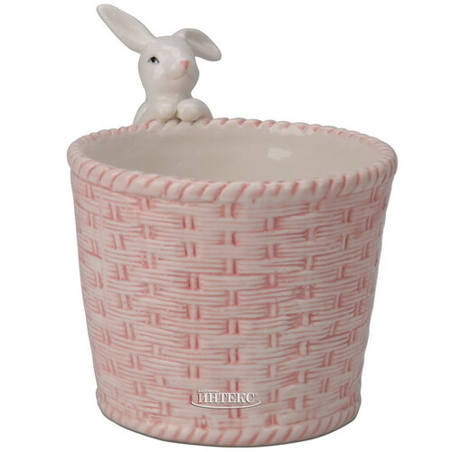 Декоративное кашпо Крошка Кролик 14*11 см розовое Koopman
