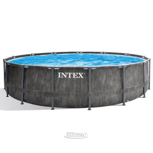 Каркасный бассейн 26742 Intex GreyWood Prism Frame 457*122 см, картриджный фильтр, аксессуары, уцененный INTEX