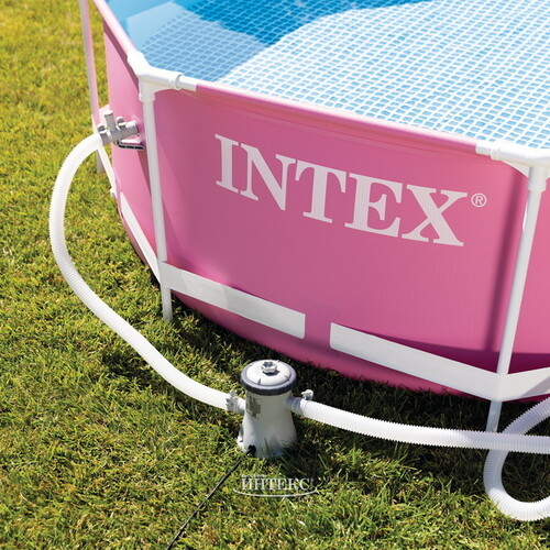 Каркасный бассейн 28292 Intex Metal Frame 244*76 см, розовый, фильтр-насос INTEX