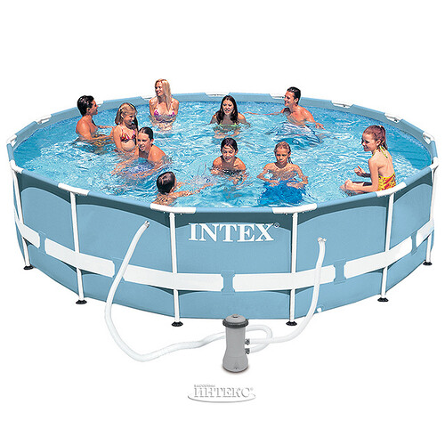 Каркасный бассейн Intex Prism Frame 457*84 см, картриджный фильтр, аксессуары INTEX
