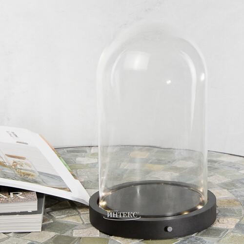 Стеклянный клош для декора Menuette с подсветкой 22 см, на батарейках Ideas4Seasons