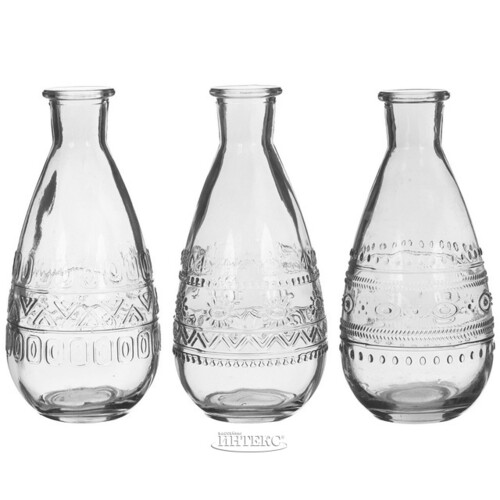 Набор стеклянных ваз Rome 16 см прозрачный, 3 шт Ideas4Seasons