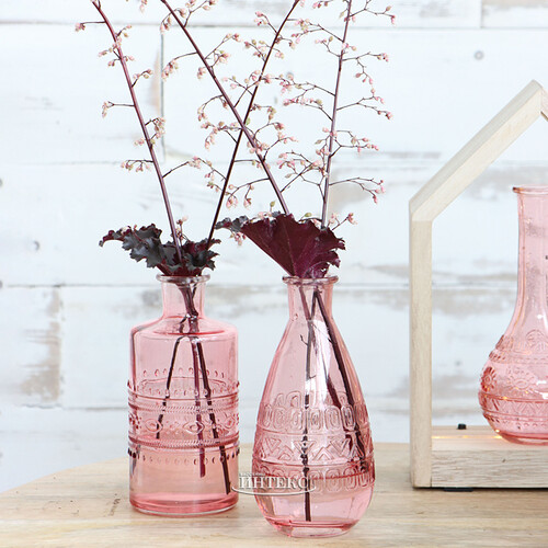 Набор стеклянных ваз Rome 16 см розовый, 3 шт Ideas4Seasons