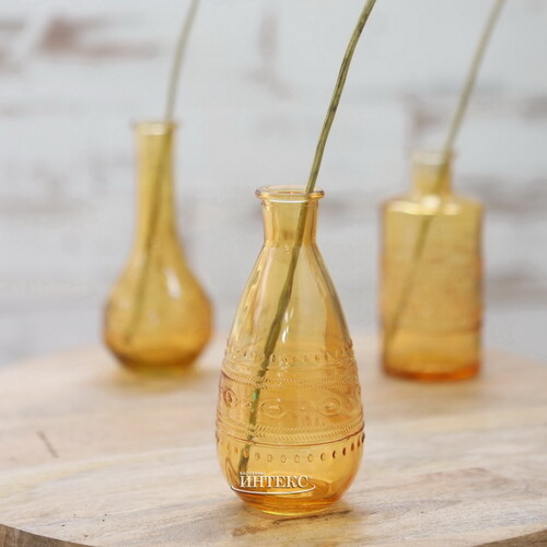 Набор стеклянных ваз Rome 16 см охровый, 3 шт Ideas4Seasons