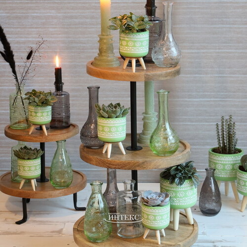 Набор стеклянных ваз Rome 16 см зеленый, 3 шт Ideas4Seasons