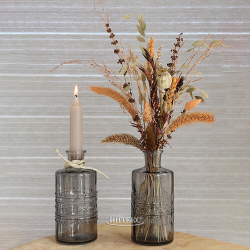 Набор стеклянных ваз Porto 15 см серый, 3 шт Ideas4Seasons