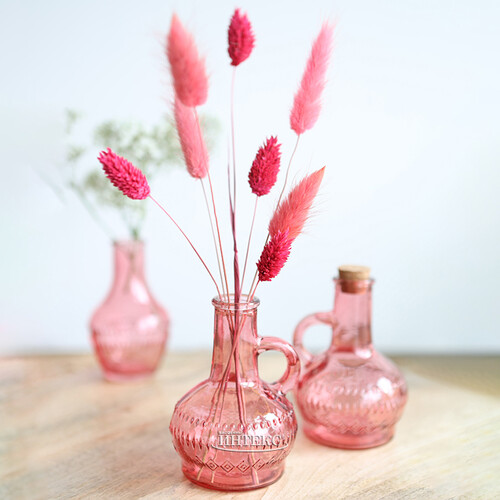 Стеклянная ваза-бутылка Milano 10 см розовая Ideas4Seasons