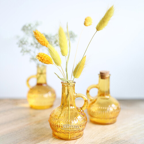 Стеклянная ваза-бутылка Milano 10 см охровая Ideas4Seasons