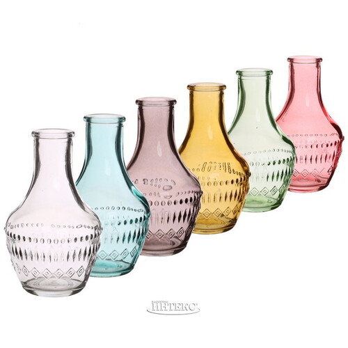 Стеклянная ваза-бутылка Milano 10 см серая Ideas4Seasons