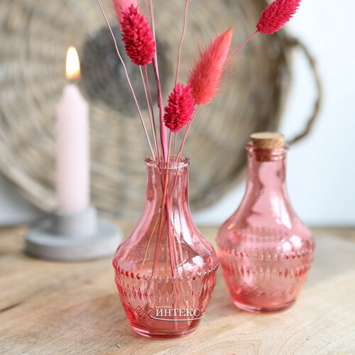 Стеклянная ваза-бутылка Milano 10 см розовая Ideas4Seasons