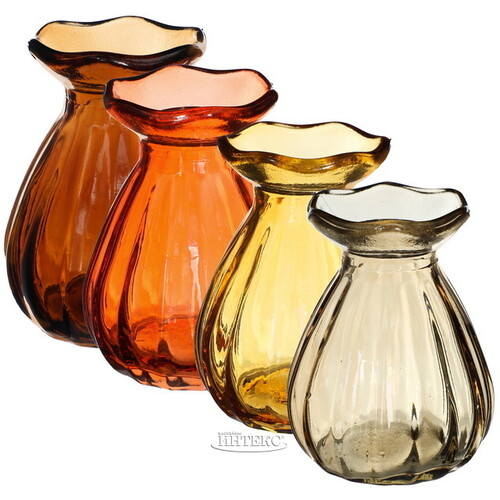Набор стеклянных ваз Terra Caruso 9 см, 4 шт Ideas4Seasons