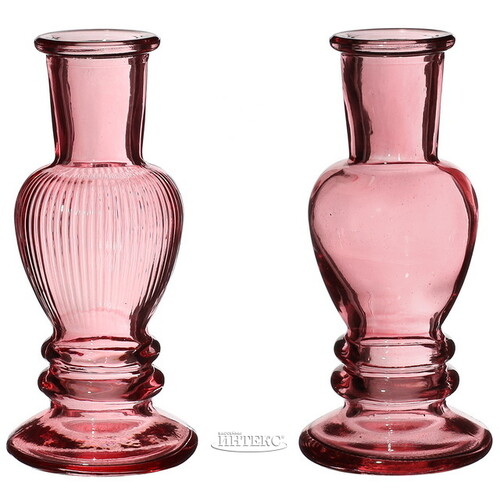Стеклянная ваза-подсвечник Stefano 11 см розовая, 2 шт Ideas4Seasons