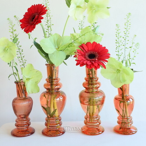 Стеклянная ваза-подсвечник Stefano 16 см янтарная, 2 шт Ideas4Seasons