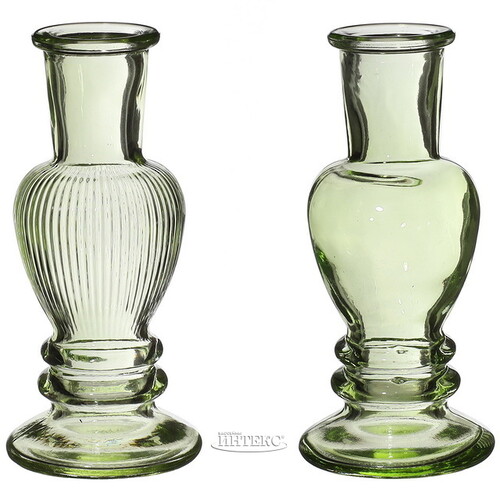 Стеклянная ваза-подсвечник Stefano 11 см зеленая, 2 шт Ideas4Seasons