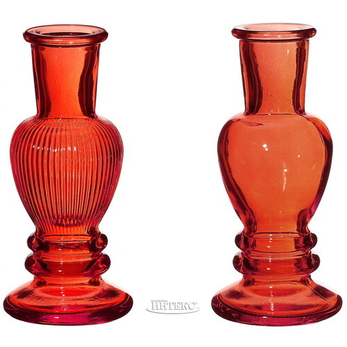 Стеклянная ваза-подсвечник Stefano 11 см красная, 2 шт Ideas4Seasons