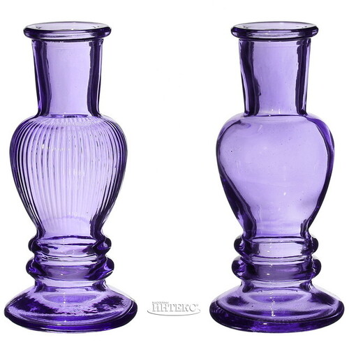 Стеклянная ваза-подсвечник Stefano 16 см фиолетовая, 2 шт Ideas4Seasons