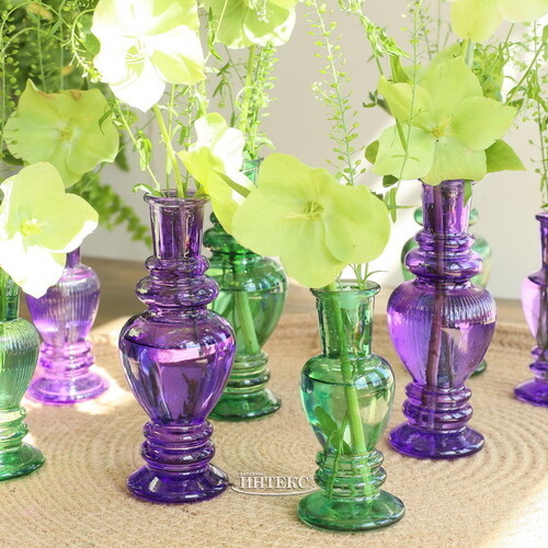 Стеклянная ваза-подсвечник Stefano 11 см фиолетовая, 2 шт Ideas4Seasons
