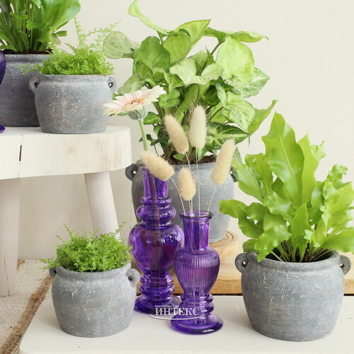 Стеклянная ваза-подсвечник Stefano 11 см фиолетовая, 2 шт Ideas4Seasons