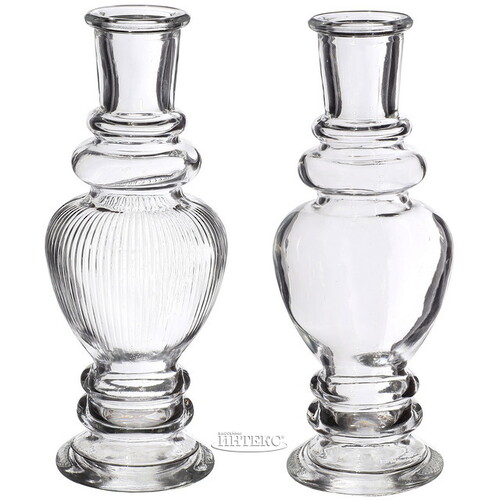 Стеклянная ваза-подсвечник Stefano 16 см прозрачная, 2 шт Ideas4Seasons