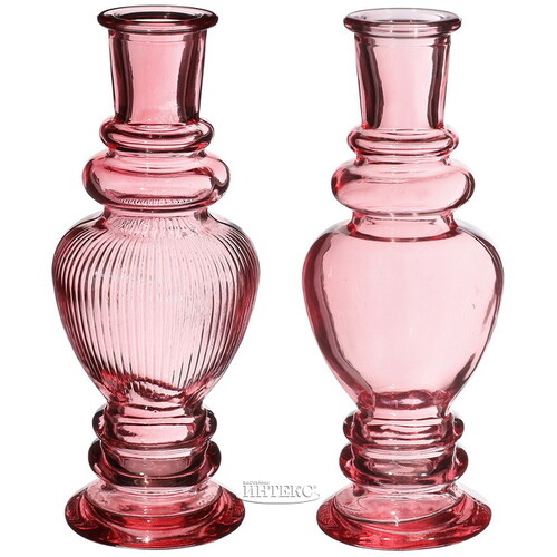 Стеклянная ваза-подсвечник Stefano 16 см розовая, 2 шт Ideas4Seasons