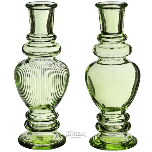Стеклянная ваза-подсвечник Stefano 16 см зеленая, 2 шт Ideas4Seasons