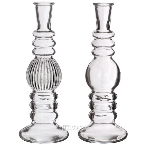 Стеклянная ваза-подсвечник Florence 23 см прозрачная, 2 шт Ideas4Seasons