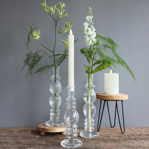 Стеклянная ваза-подсвечник Florence 23 см янтарная, 2 шт Ideas4Seasons