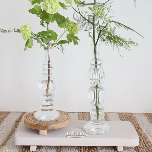 Стеклянная ваза-подсвечник Florence 28 см янтарная, 2 шт Ideas4Seasons