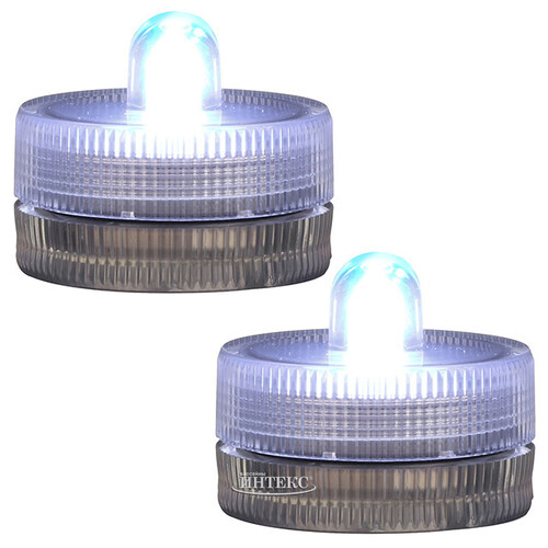 Плавающие светодиодные свечи, 2 шт, холодная белая LED лампа, на батарейках Ideas4Seasons