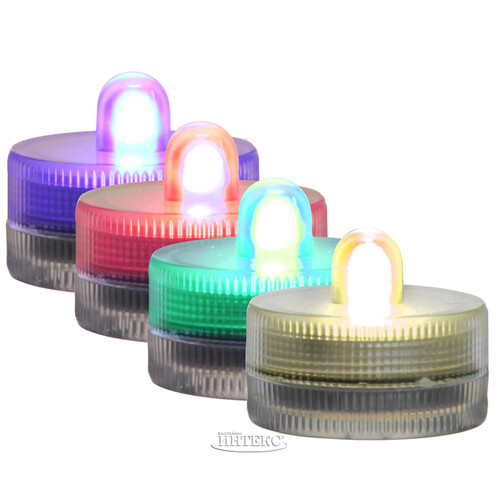 Плавающие светодиодные свечи, 2 шт, разноцветная LED лампа, на батарейках Ideas4Seasons