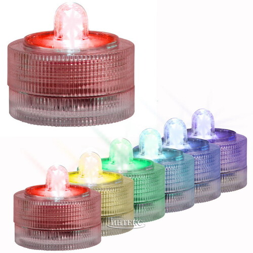 Плавающие светодиодные свечи, 2 шт, разноцветная LED лампа, на батарейках Ideas4Seasons