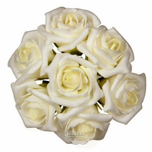 Искусственные розы для декора Lallita 18 см, 7 шт, кремовые Ideas4Seasons