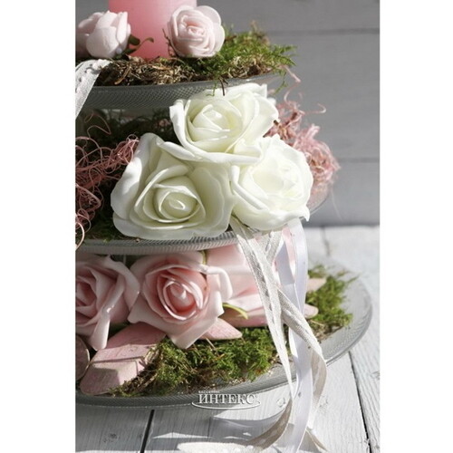 Искусственные розы для декора Lallita 18 см, 7 шт, нежно-розовые Ideas4Seasons