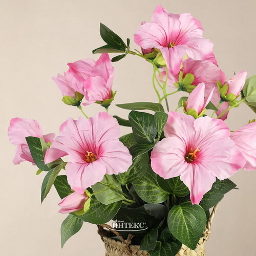 Искусственный цветок в горшке Petunia 35*20 см розовая Koopman