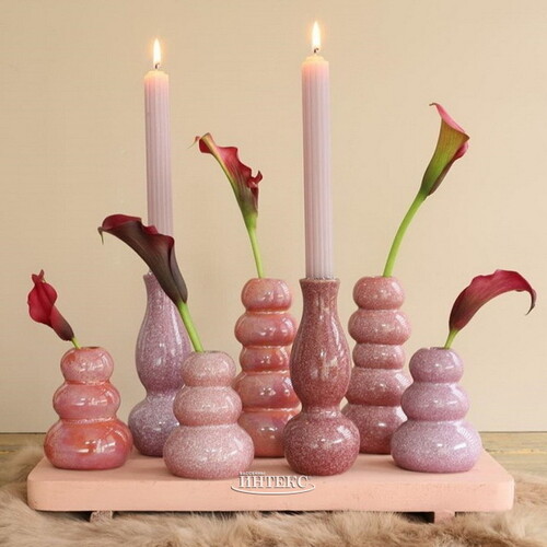 Керамическая ваза Лоренсо 15 см нежно-розовый Ideas4Seasons
