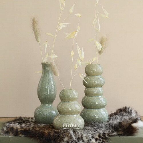 Керамическая ваза Гранада 15 см зеленая Ideas4Seasons