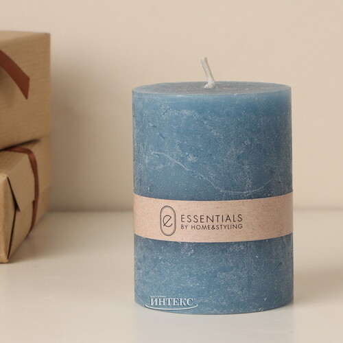 Декоративная свеча Рикардо 8*6 см голубая Koopman