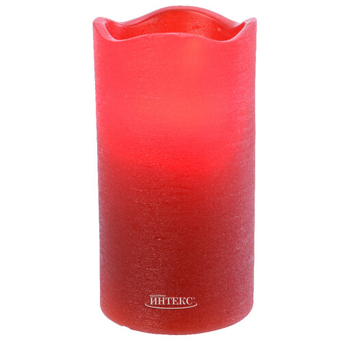 Декоративный светильник - свеча Рубиновые Снежинки 15 см, 20 м2, на батарейках Kaemingk