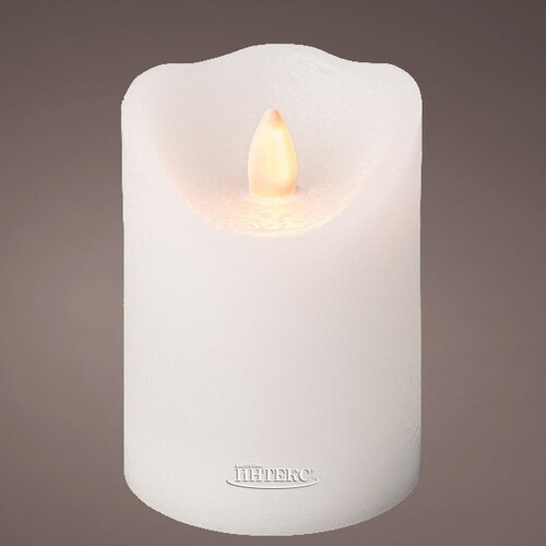 Светодиодная свеча с имитацией пламени Elody White 10 см, на батарейках, таймер Kaemingk