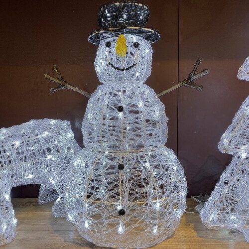 Светящаяся фигура Снеговик Mr Snowman 60 см, 80 LED ламп с мерцанием, IP44 Kaemingk