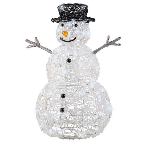 Светящаяся фигура Снеговик Mr Snowman 65 см, 80 холодных белых LED ламп с мерцанием, IP44 Kaemingk