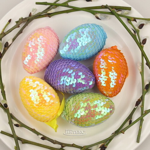 Пасхальные подвески Яйца - Color Easter 6 см, 6 шт Koopman
