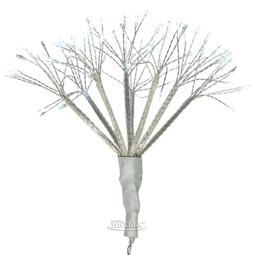 Светодиодный букет Одуванчик 24 см, 64 холодных белых микро LED ламп с мерцанием, серебряная проволока, IP44 Kaemingk