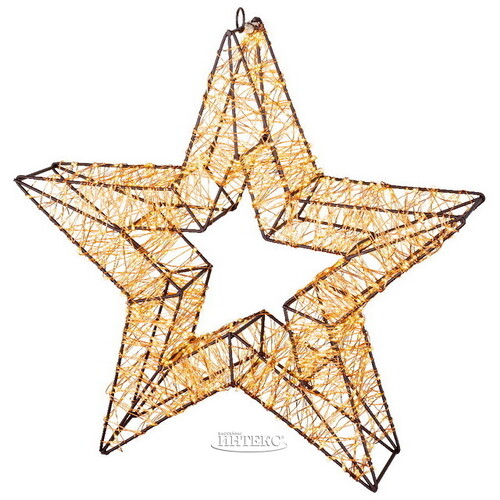 Светодиодное украшение Звезда Тессеус 38 см, 1500 теплых белых LED ламп, таймер, IP44 Kaemingk