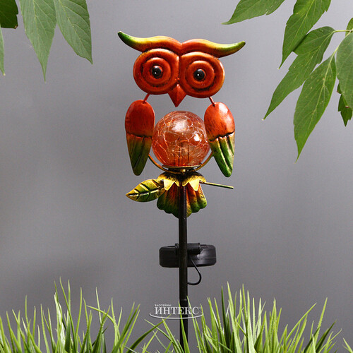 Садовый светильник на солнечной батарее Solar Owl 54 см, IP44, зеленый Koopman