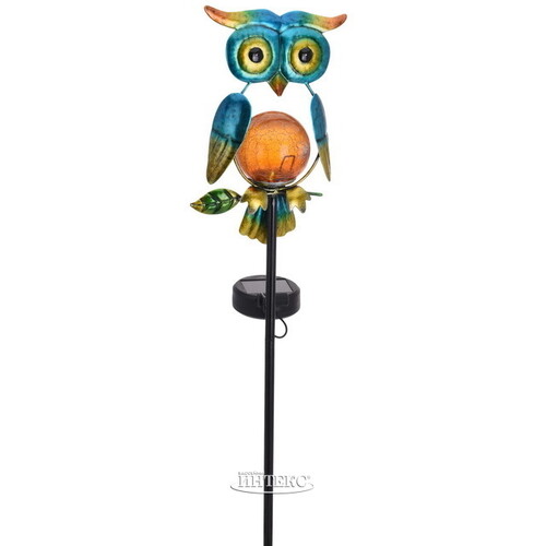 Садовый светильник на солнечной батарее Solar Owl 54 см, IP44, голубой Koopman