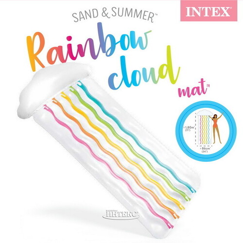 Надувной матрас для плавания Rainbow Cloud 180*86 см INTEX