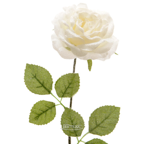 Роза в Инее 45 см белая Kaemingk